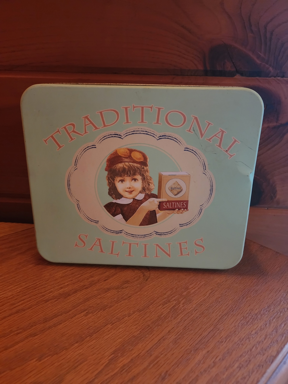 Traditional Saltines Vintage Inspired Style Tin - Mint Green